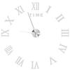 DIY Wall Clock Roman Numerals Frameless Mirror Surface Wall Clock Home Living Room DecorSilver