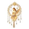 Holiday Ornament for Christmas Tree Angel Topper, Acrylic Winged Treetop with Indoor Decoration Spring Base Xmas Tree, Home Party Decor Table