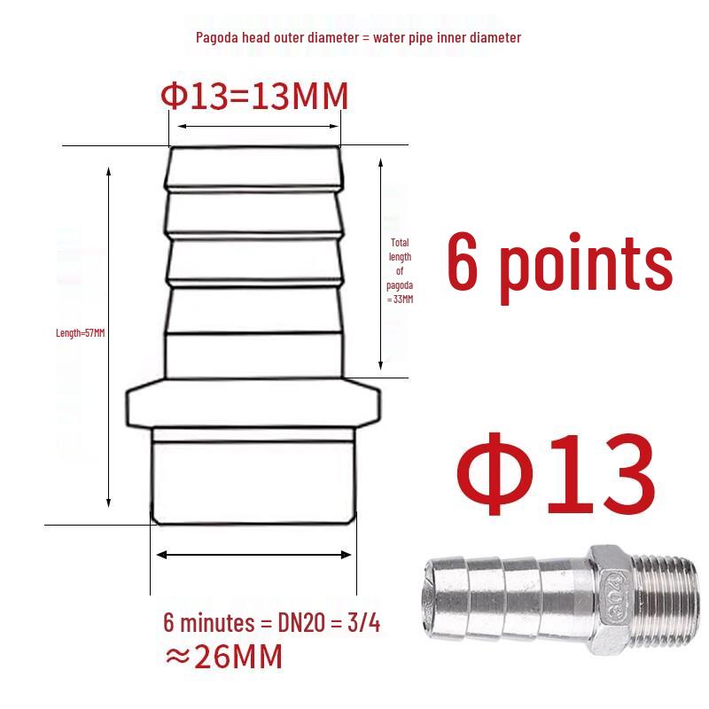 Stainless Steel Hex Pagoda Hose Connector
