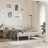 VidaXL Metal Bed Frames with Headboard, Double Bed with Slats and Legs, Indoor Bedroom Adult Bed, 376370