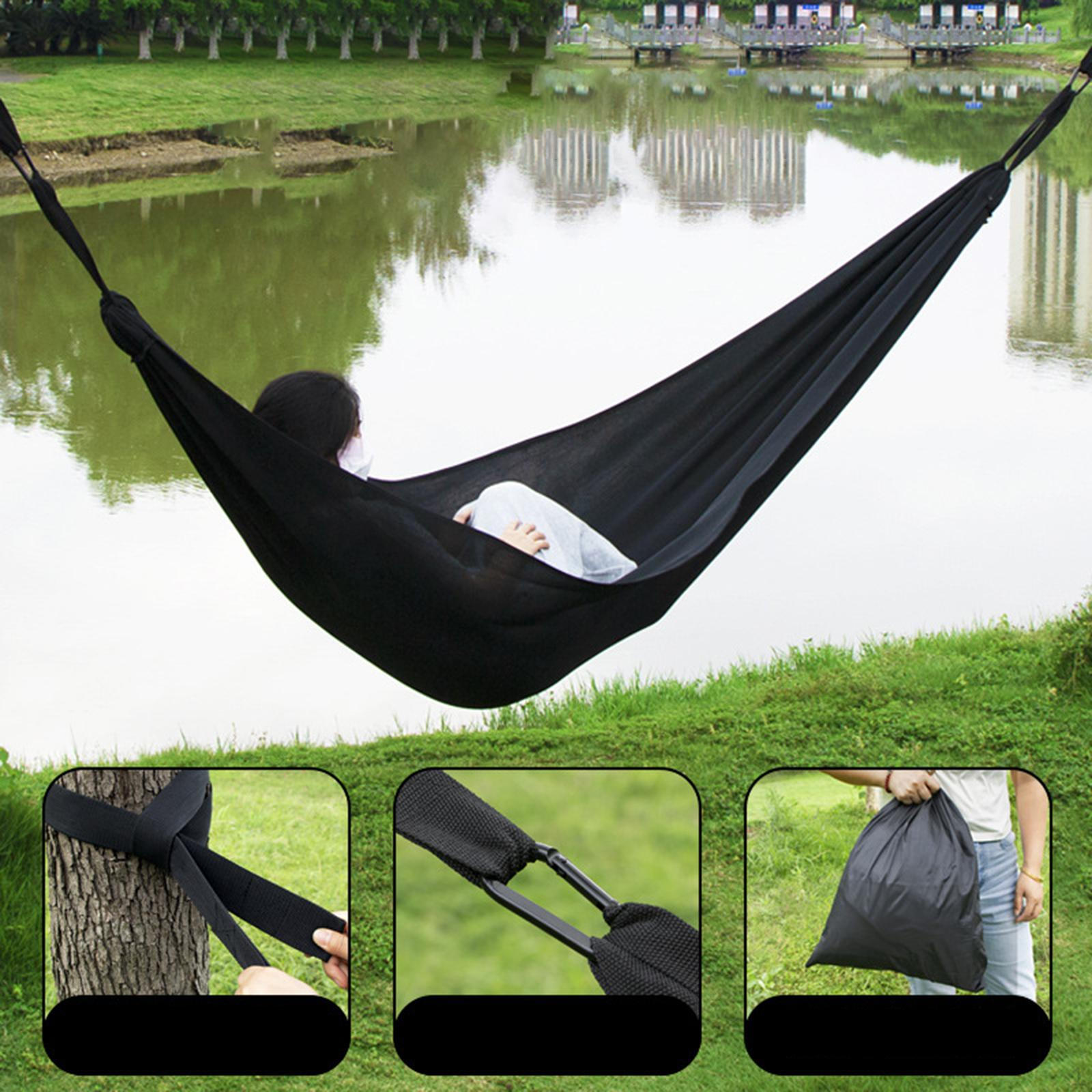

Camping Hammock Adults Anti Rollover Design Net Bed for Travel Beach Outdoor сірий колір