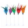 Interactive Swinging Spring Feather Cat Teaser with Suction Cup And Sounding Bell Teaser Wand Toys for Kittens