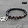 European Hot-Selling Yellow Tiger Eye & Volcanic Stone Lotus Tree Pendant Yoga Mala Bracelet