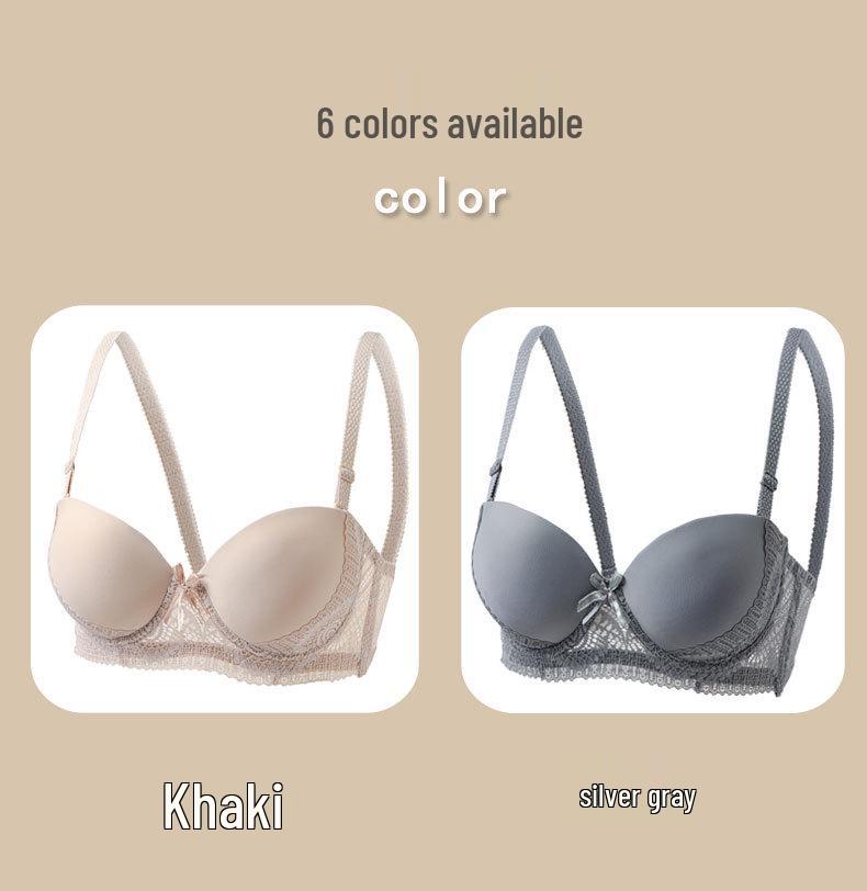 Sexy Lace Smooth Fabric Push-Up Underwire Bra with Anti-Sagging Side Support