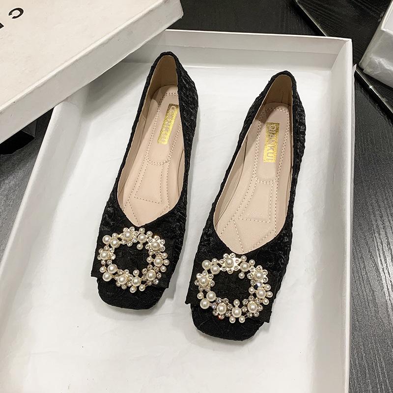

New versatile Xiaoxiangfeng flat shoes shallow mouth soft sole single shoes women 35 чорний