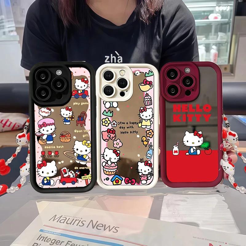 Mirror Makeup Hello Kitty Bracelet Phone Case For Xiaomi MI 15T POCO X8 Pro Max Ultra F7 M7 X7 X5 F5 X6 PRO M6 C40 5G Cute Cover