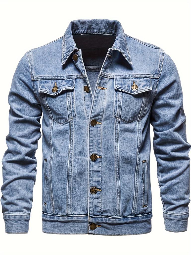 Autumn Men Solid Denim Jackets Fashion Motorcycle Vintage Jeans Jackets Hommes Slim Fit Cotton Casual Black Blue Coats