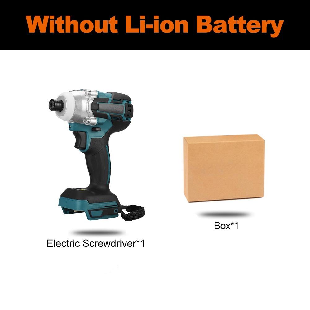388vf 800N.M Brushless Cordless Electric Impact Driver 1/4"" Screwdriver Driver Wrench Power Tools with 2 Battery