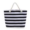 New Striped Large Capacity Shopping Bag Compilation Tote Bag