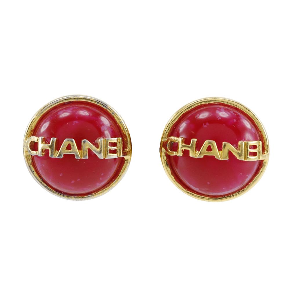 

CHANEL Earring Red/gold Plated Gold 31.7g Women Used