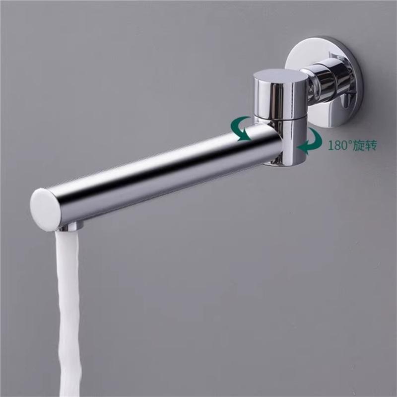 Modern Design Hotel Bathroom Faucet with Chrome Rainfall Shower Heads Brass Bathtub Spout and Rotating Function Wall Mounting Brass