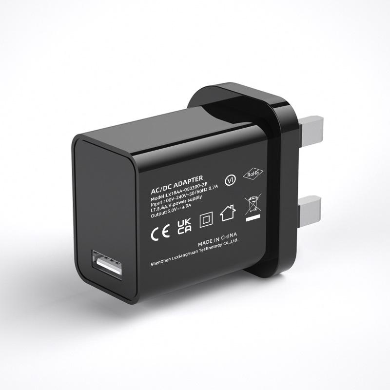 UKCA/CE Certified 5V 3A USB Multi-functional Universal Charger for Home Appliances