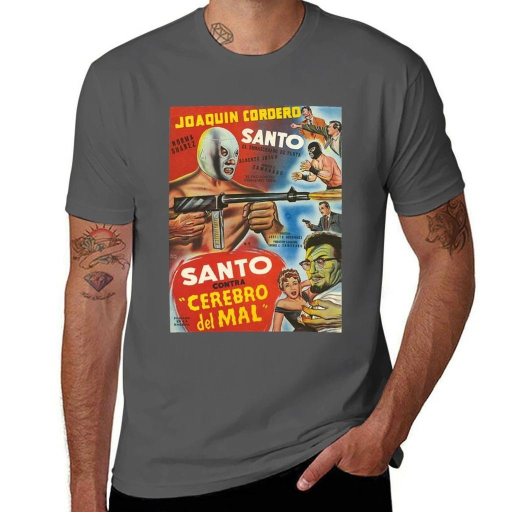 Santo Contra Cerebro Del Mal TShirt Classic Graphic Short Sleeve Top