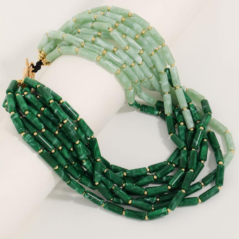 Statement Beads Necklace Multi-layer Handmade for Women Trendy Party Jewelry
