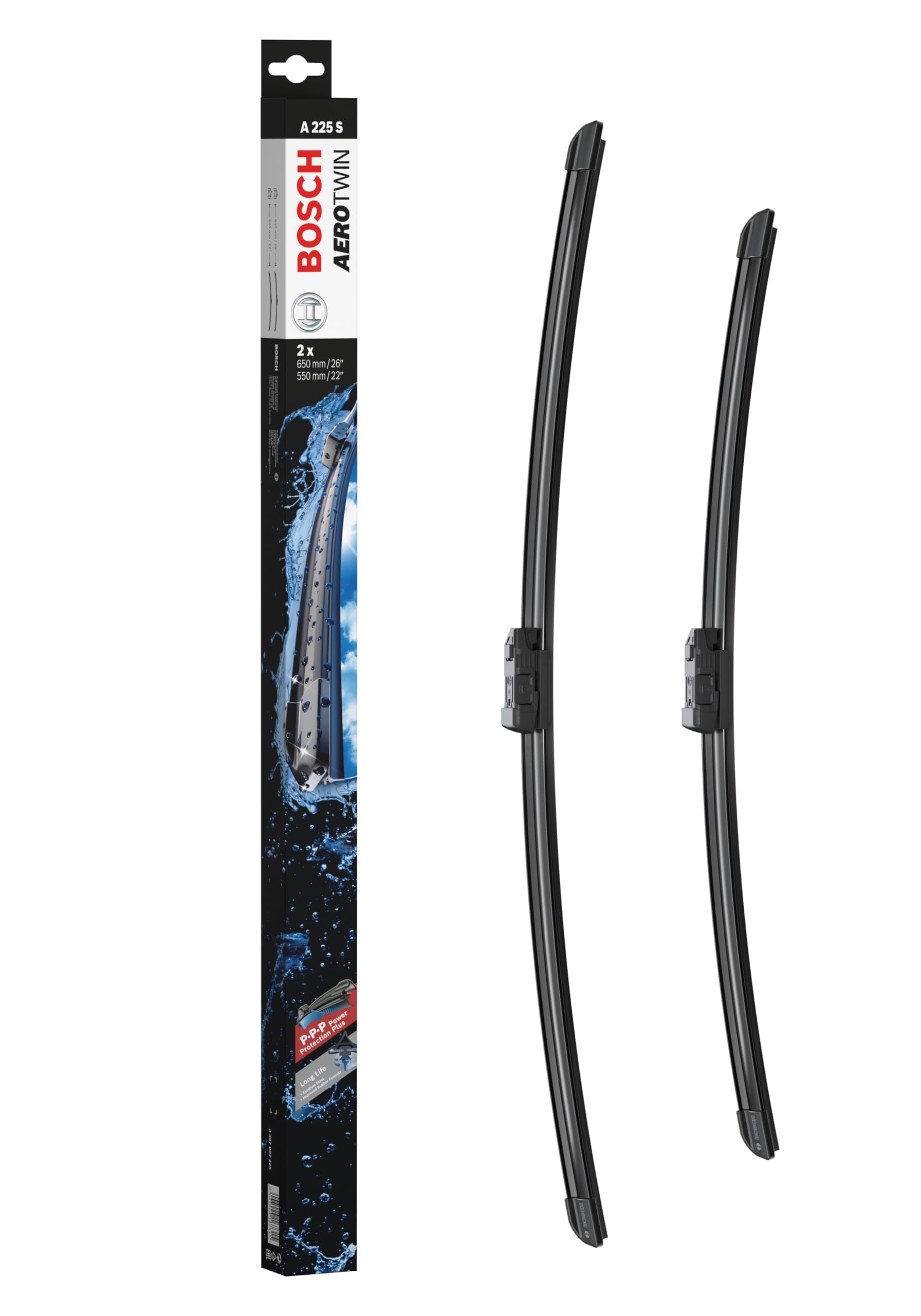 

BOSCH Wiper Blade Aero Twin LHD 3397007225 FIA/PEU/CIT 650/530mm