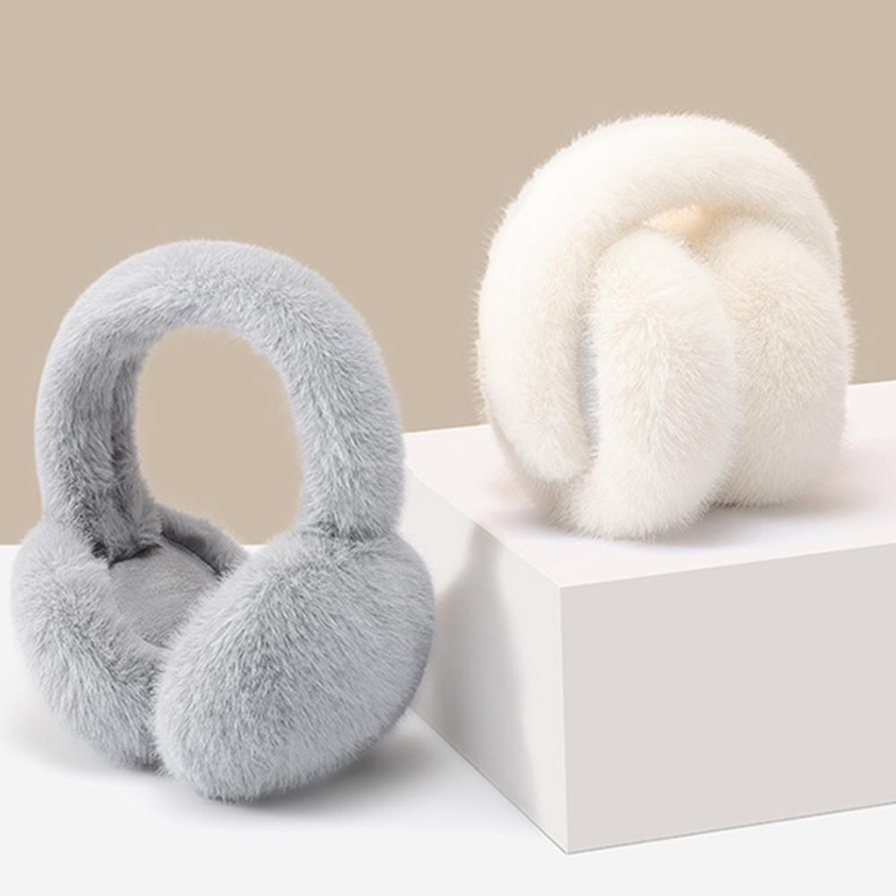 Cache-oreilles d'hiver moelleux – Cache-oreilles pliables en fausse fourrure, 5 couleurs, de Corée