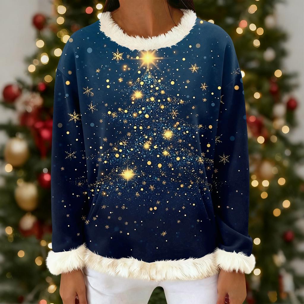 Kvinners uformelle motetrykk Langermet sweatshirt med hette