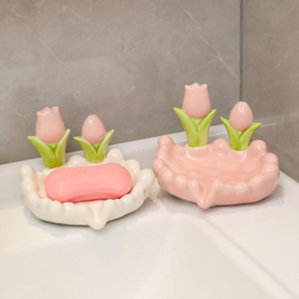 Ceramic soap box creative cute bathroom household soap dish holder anti-water sink soap box
