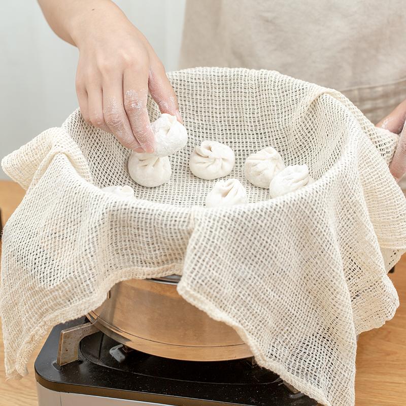 100% Cotton Rice Steaming Gauze Non-Stick Steamer Pad Home Kitchen Filter Cloth for Tofu Making Christmas Cooking Tools