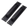 Sturdy Black Barn Door Handle 2Pieces Set Aluminum Alloy Sliding Hardware 7.1Inch Hole Center for Closet Cabinets