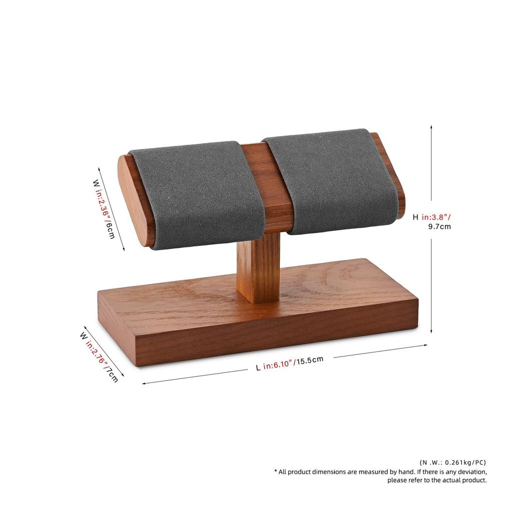Oirlv Wooden Watch Holds 2 Display Photography Compatible with Qualified SM21502 Stand, Watches, Stand, Stand, High-End, Stylish, Invoices, (Dark