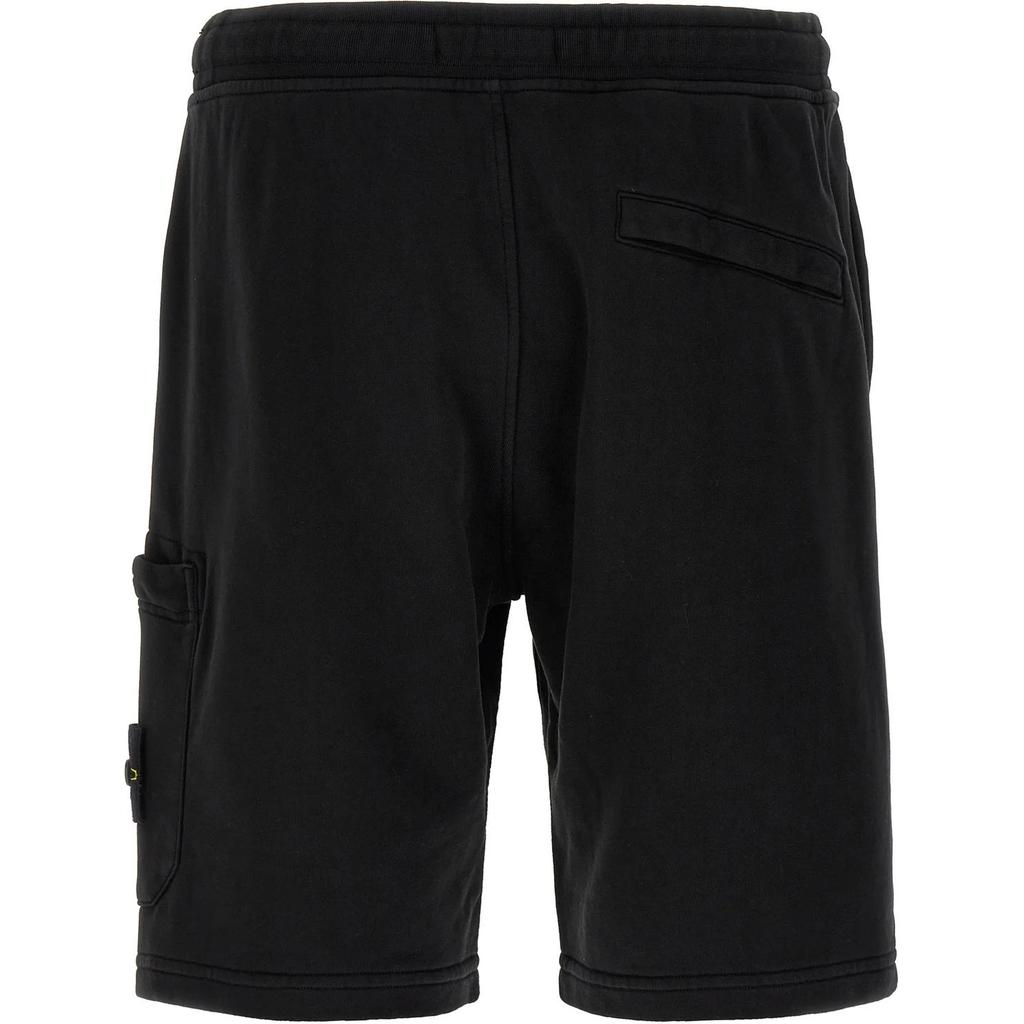 STONE ISLAND Compass Patch Mid Waist Drawstring Casual Shorts Men Shorts Black K1S156200012S0051-V0029