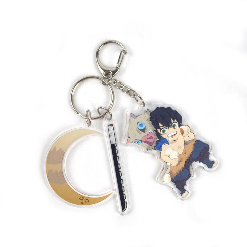 Demon Slayer Kamado Tanjirou Kamado Nezuko Agatsuma Zenitsu Anime Figure Key Ring Acrylic Key Chain Pendant Perfect Gift