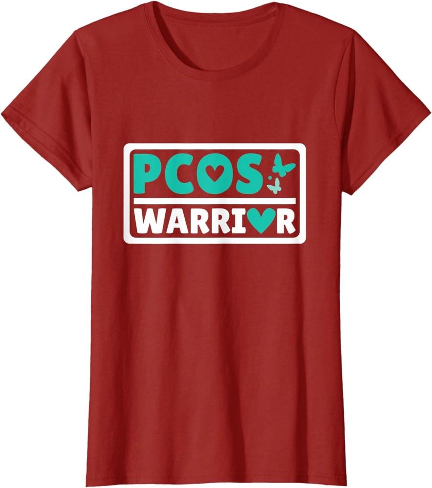 PCOS Warrior Heart PCOS Awareness Month Gift Ladies  Crewneck T-Shirt Unisex T-Shirt XXXL
