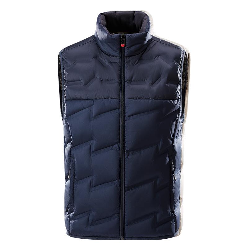Unisex Color-Block Down Vest: Lightweight, Warm, Windproof Winter Jacket with Stand Collar