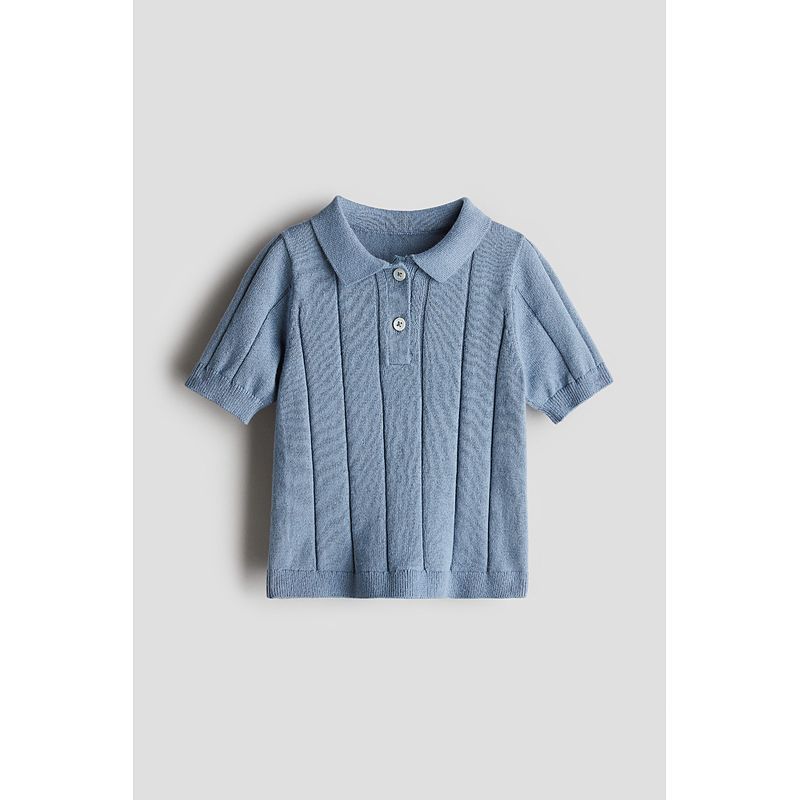 

HM Детская одежда Футболка поло для малыша Осень Приталенный воротник Короткий рукав Западный стиль Хлопок Вязаный Воротник поло Топ 1133579