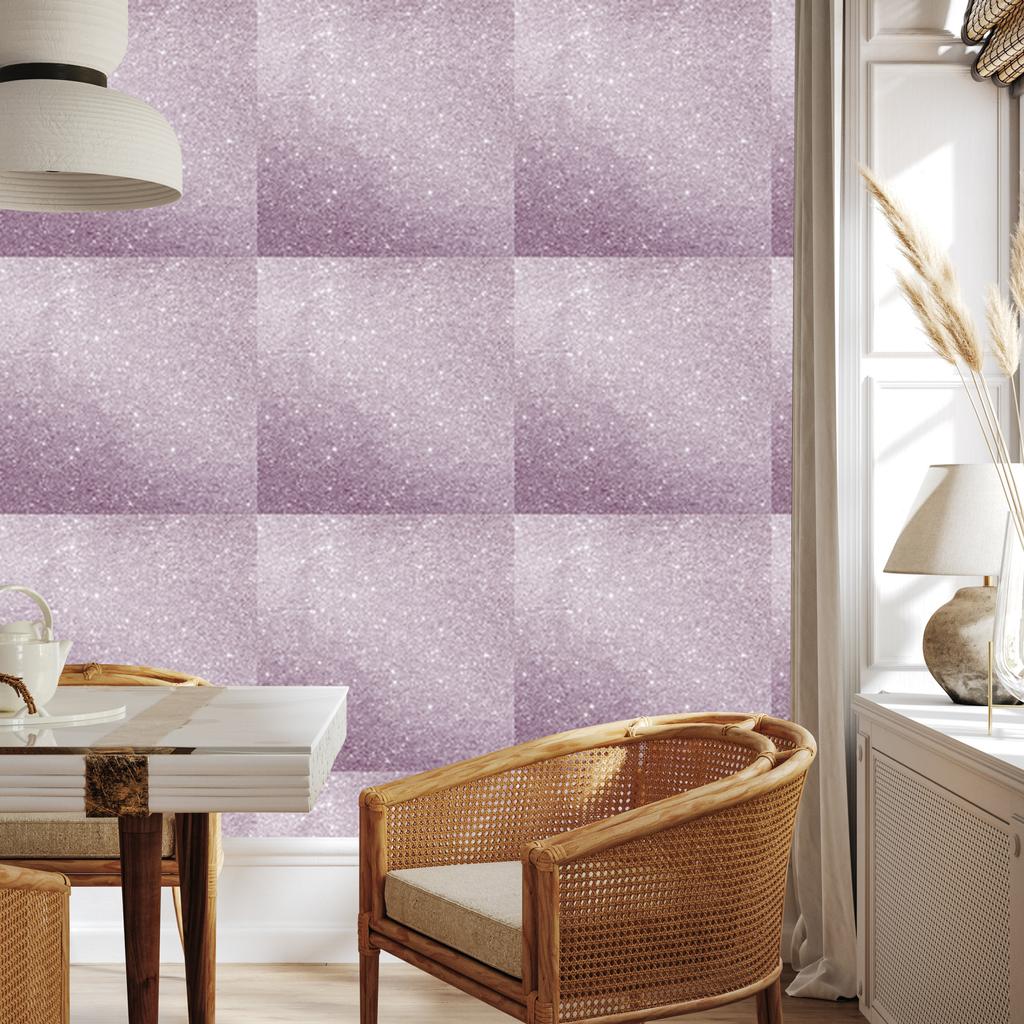 Light gray and purple glitter wallpaper for living room and bedroom 50x1000