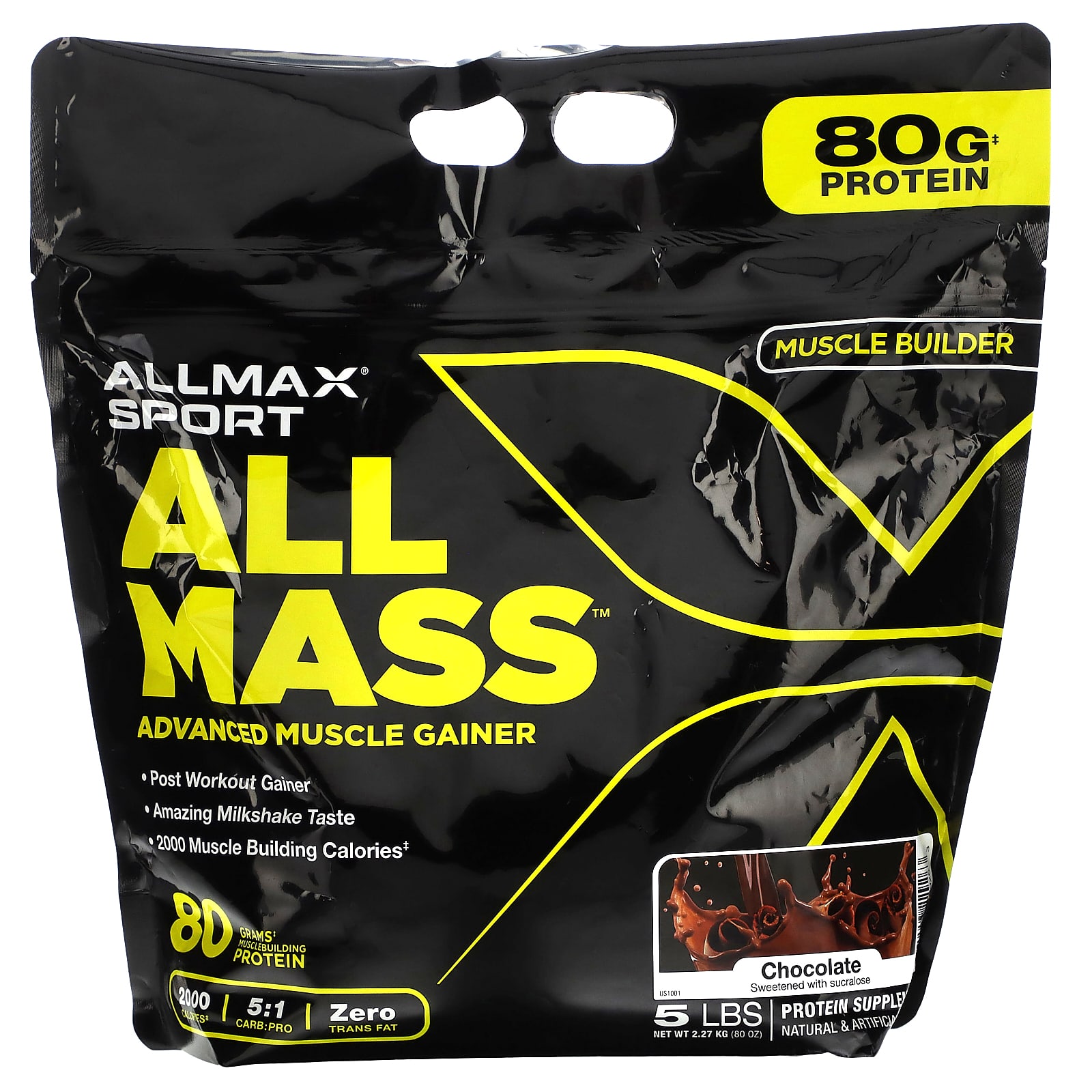 

ALLMAX, Sport, ALLMASS™, Advanced Muscle Gainer, Chocolate, 5 lbs (2.27 kg)