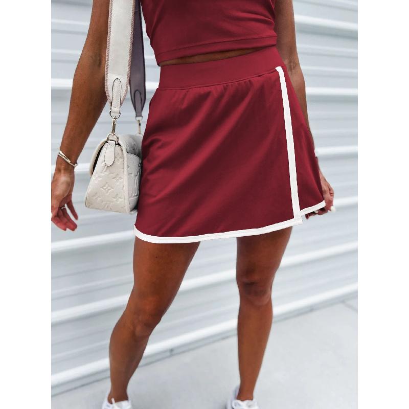 2026 Women's Sexy Camisole Top and Anti-Exposure Skirt Two-Piece Set In Contrasting Colors for Women