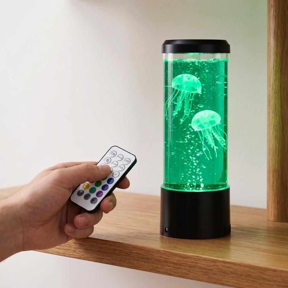 Acrylic LED Jellyfish Night Light 7-Color Changing Jellyfish Lava Lamp Bedroom