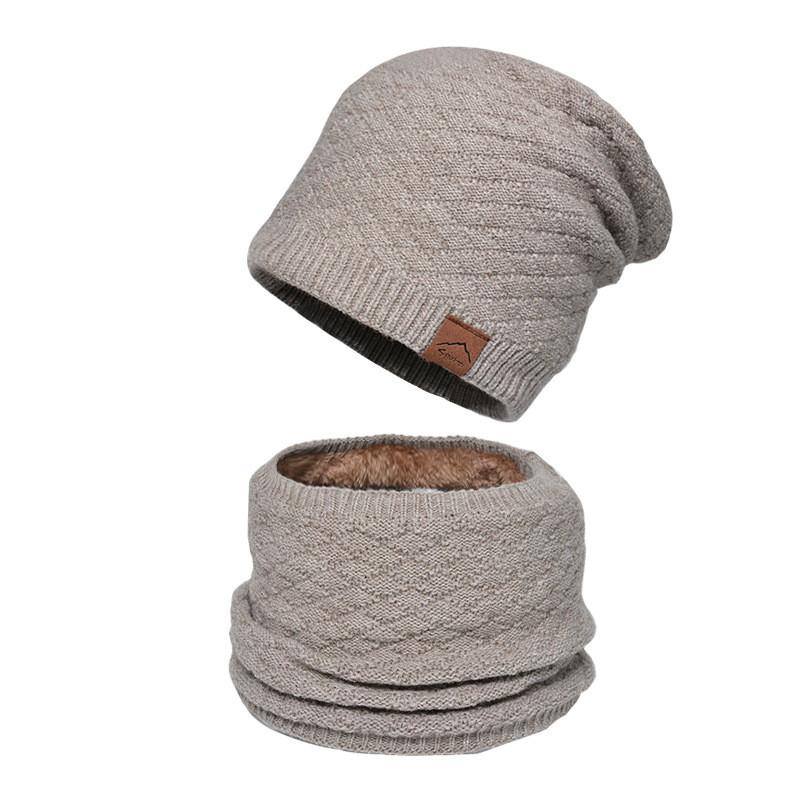 

Knitted Winter Cap Women Men Fleece Lined Beanie For Commuting And Outdoor Use бежевий