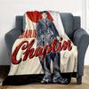 1pc Charlie Chaplin Outdoor Blanket Lightweight Flannel, Soft & Warm, All-Season Use for Sofa, Outdoor, Camping, Living Room, Office066