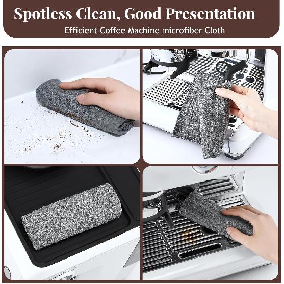 Espresso Machine Tamping Mat Accessories Compatible with Breville 870/880, Espresso Tamper Mat and Microfiber Cloths, Food Grade Silicone and Barista