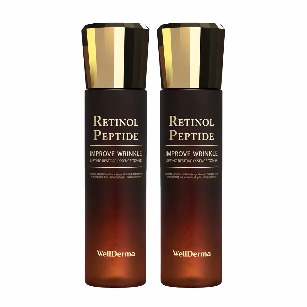 WELLDERMA Retinol Peptide Lifting Restore Essence Toner Anti-Wrinkle Care 150ml x2