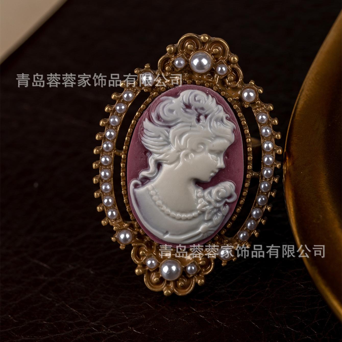 Винтажные камейные серьги-гвоздики с европейским аристократическим портретом, горячая распродажа, винтажные серьги в западном винтажном стиле