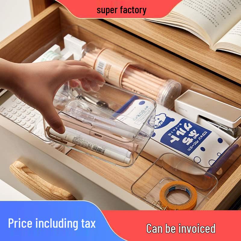 Japanese Transparent Plastic Desktop Organizer with Compartments - Ideal for Kitchen Utensils, Stationery, and Small Items Storage.