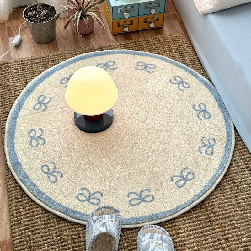 

Cute Round Carpet Living Room Round Floor Mat Dressing Room Bedroom Bedside Carpet 60X60cm