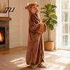 Damen Halloween Kostüm Tier Tragbare Decke Hoodie für Damen, Übergroßer Flanell Pullover Knopfleiste Decke, Cosplay Umhang Nachtwäsche Winter