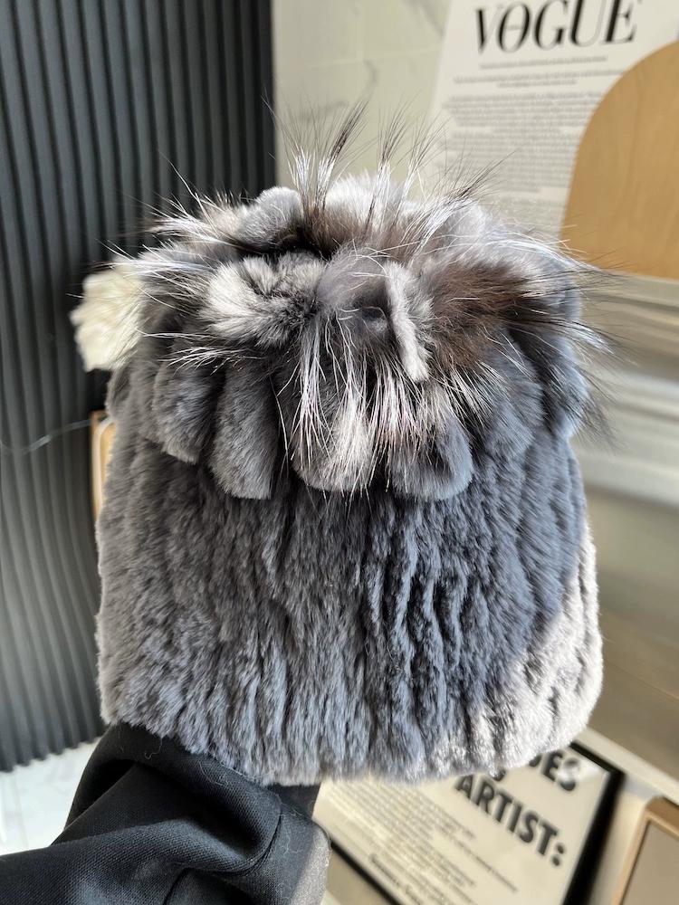 Hat Winter Women's Winter Fashion Rabbit Hair Baotou Hat Women's Youth Wool Thickened Warm Ear Protection Fur Ladies
