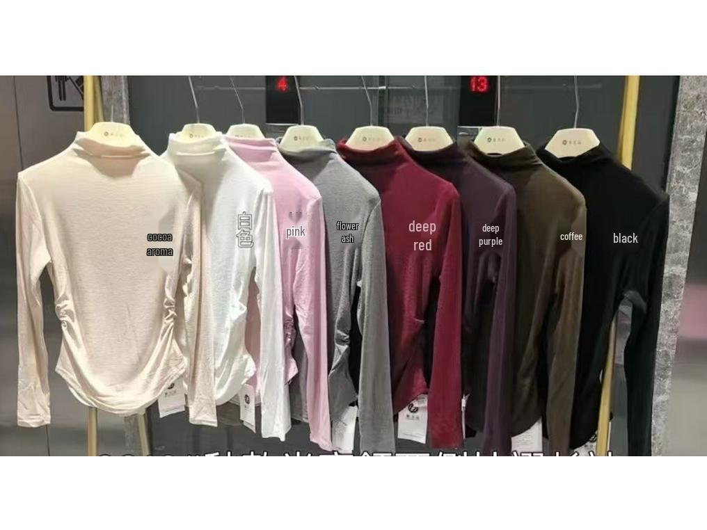 

Женская облегающая водолазка с длинными рукавами и полуворотником, ранняя осень 2025 г. M чёрный