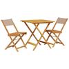 VidaXL Ensemble de bistro 3 pcs taupe tissu et bois massif, ensemble de bistro de jardin, ensemble de balcon, ensemble de 3281870