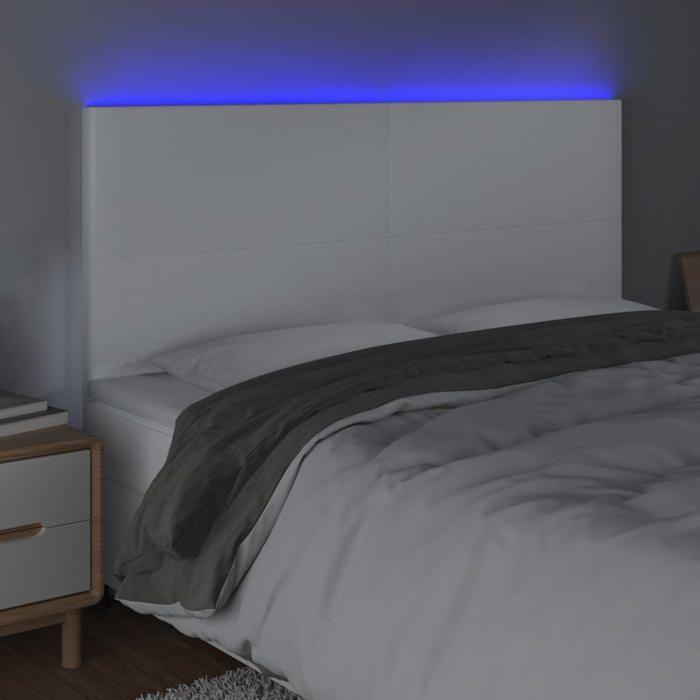 Maison Exclusive - Tête de lit à LED Blanc 160x5x118/128 cm Similicuir