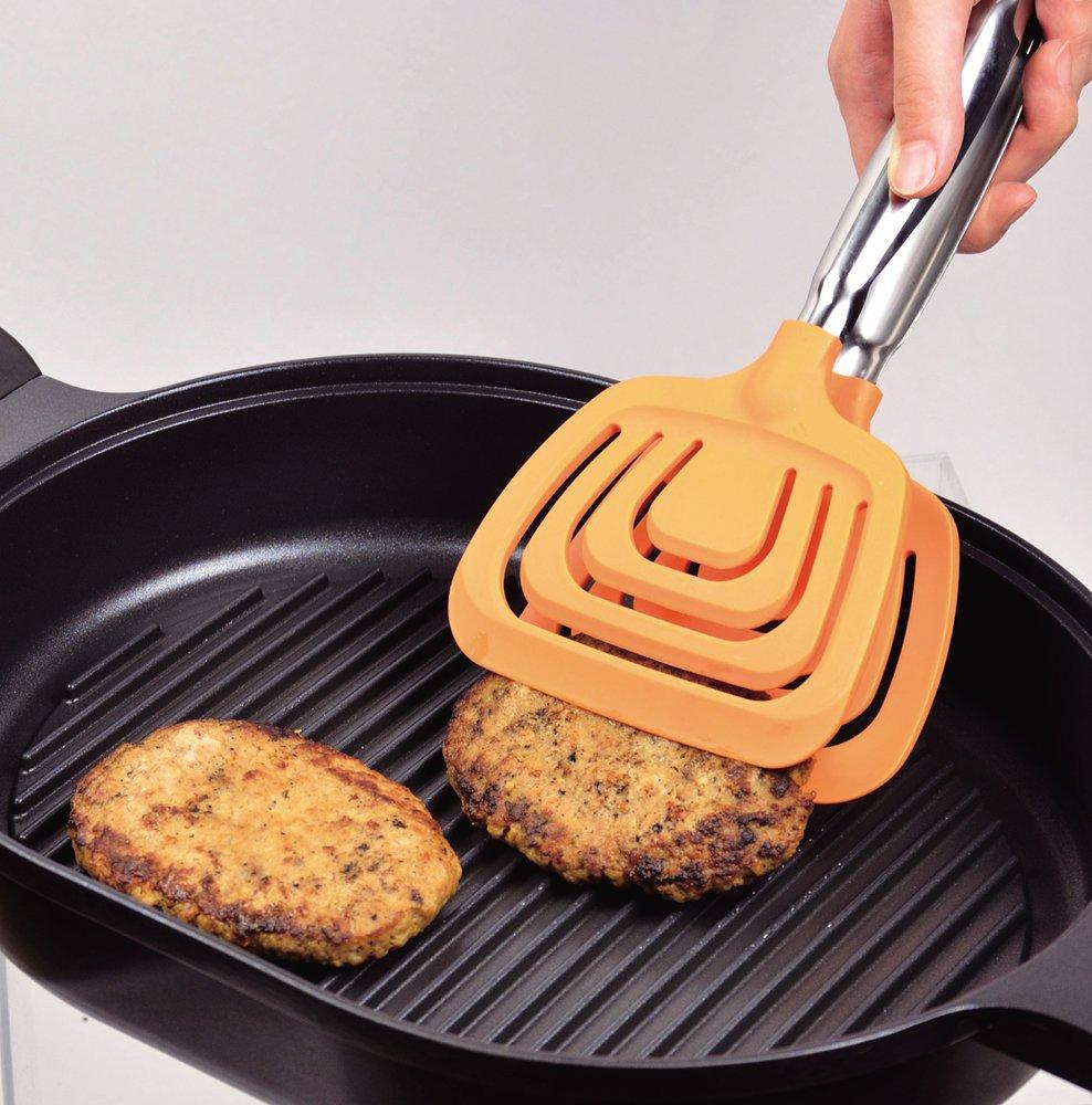 Pearl Metal Fish Tongs Orange Frying Pan Attachment Tool Made In Japan C-8427