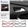 For Ford Focus SE ST Ecoboost 2012 2013 2014 Real Soft Carbon Fiber Sticker LHD RHD Car Door Handle Frame Panel Trim Accessories