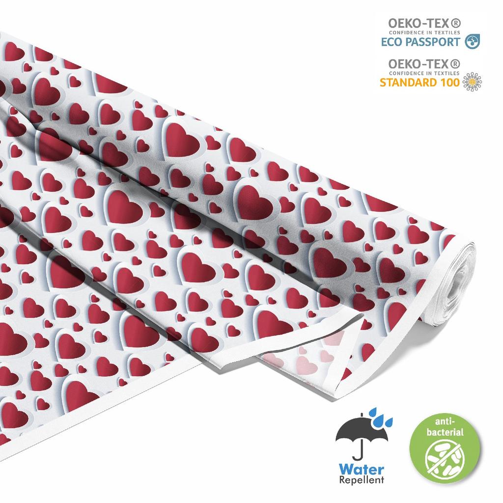 Outdoor Dekostoffe Oxford - Motiv 3D-Herzen