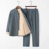 Herren Baumwolle Leinen Hanfu Tang Anzug: Zen-inspirierte Damen-Oberbekleidung mit Froschknöpfen für Frühling und Herbst.